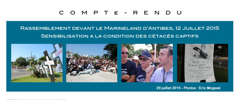 Grand rassemblement devant le Marineland, Antibes, le 12 juillet 2015