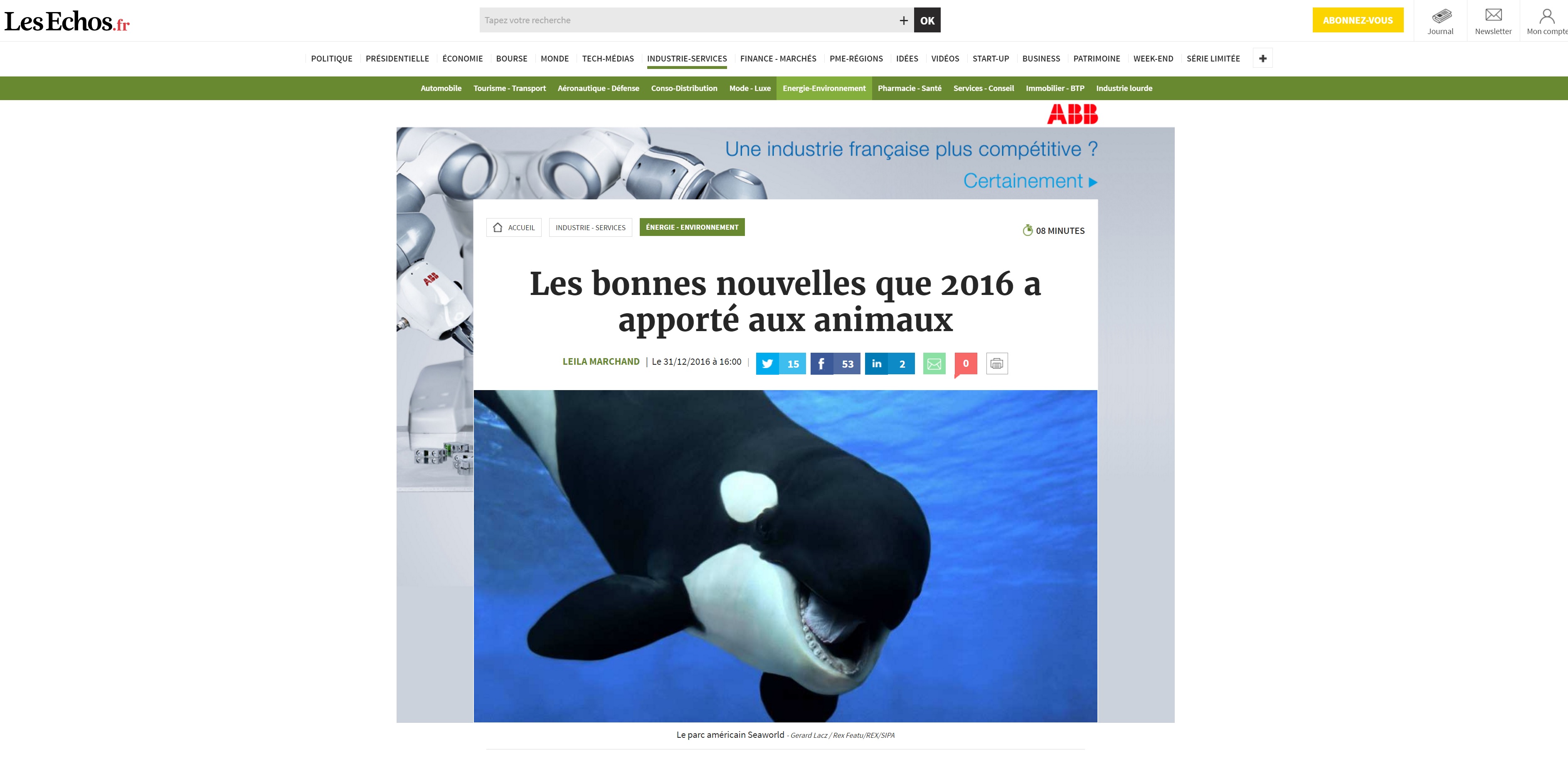 Les bonnes nouvelles que 2016 a apporté aux animaux
